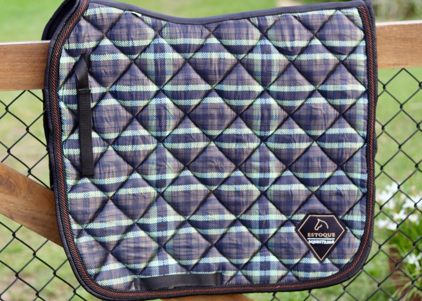 THE DELUXE CHECKERED DRESSAGE SADDLE PAD